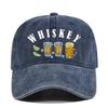 Washed Beer Baseball Cap Cup Retro Printed Baseball Camen's and Women's Washed Aged Sun Hat Casual Fashion