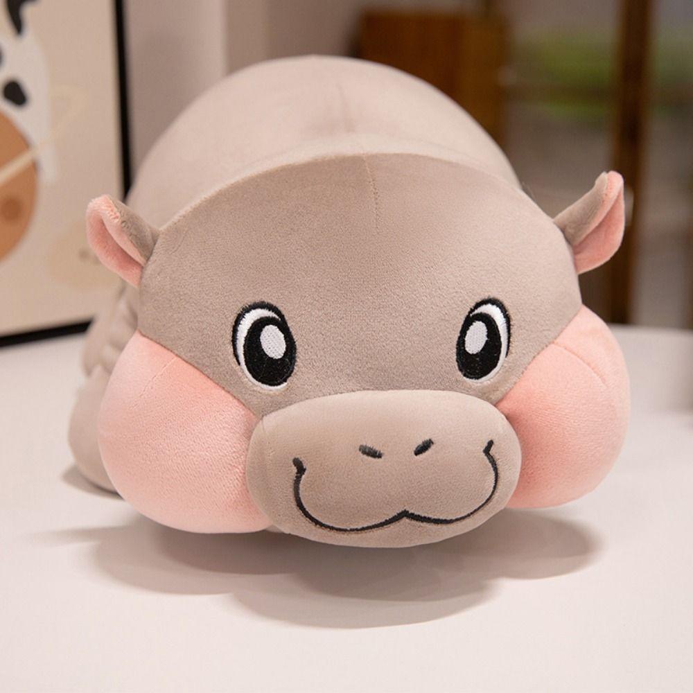 Short Legs Plush Moo Deng Doll Chubby Hippopotamus Stuffed Animal Doll Hippo Plush Toy Room Decor