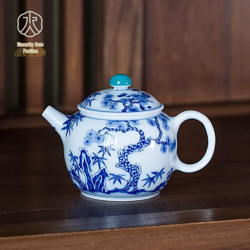 Cheng De Xuan Jingdezhen Blue & White Ceramic Teapot