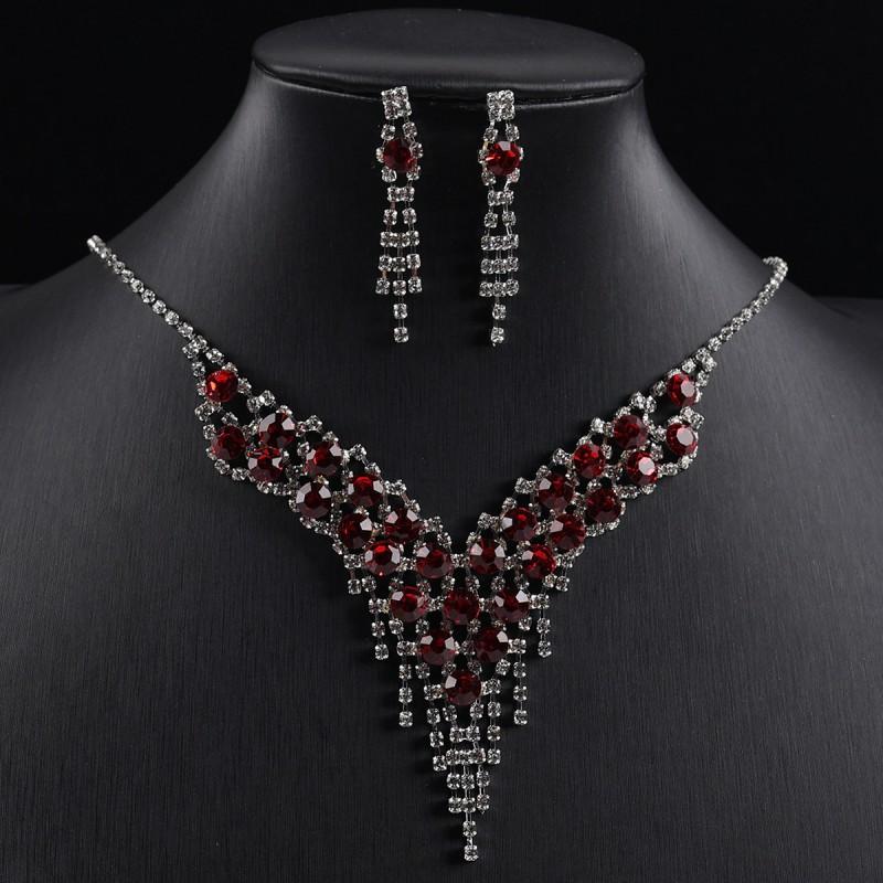 Bridal Jewelry Set Necklace Earrings Fashion Versatile Clover Party Prom
