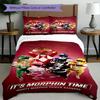 Set copripiumino 3 pezzi (1*Copripiumino + 2*Federe, Senza Nucleo),Set Biancheria da Letto con Stampa Mighty Morphin Power Rangers, Decorazione Camera da Letto, Stagione Unica, Compleanno