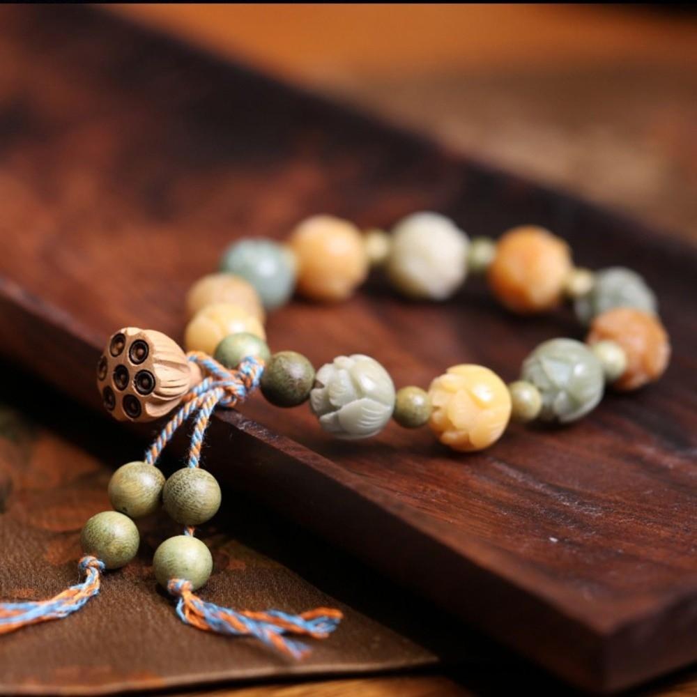 Charm Jewelry Tibetan Buddha Bracelet Natural Resin Wooden Beads Bracelet Buddhism Rituals