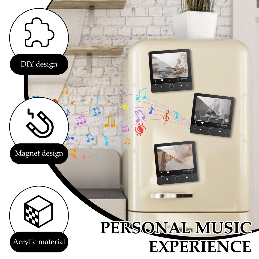 Acrylic Music Fridge Magnet Custom Music Album Fridge Sticker Compact Personalized Plaque Magnet Player With Built In Music