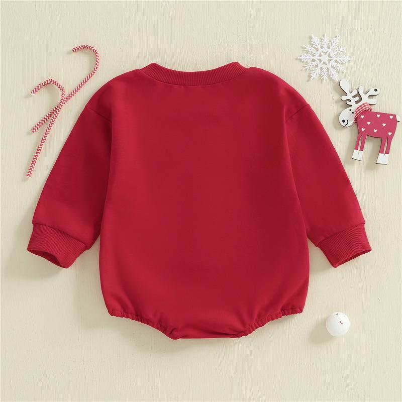 Infant & Toddler Christmas Tree Embroidered Long Sleeve Romper