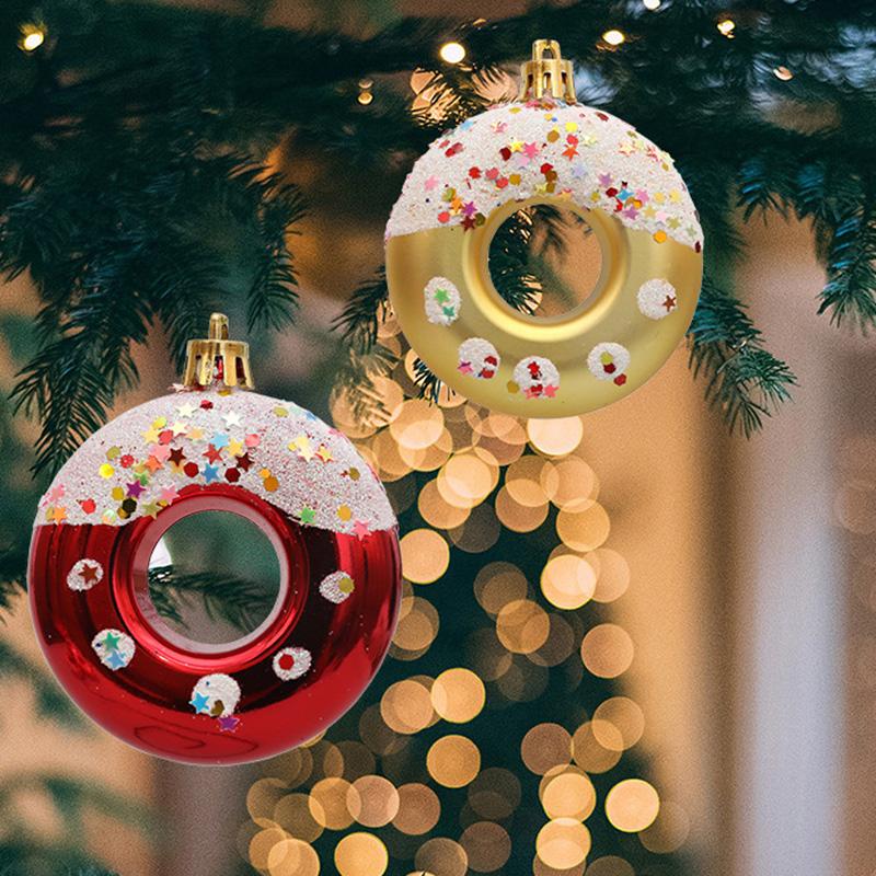 4Pcs Lovely Donut Christmas Tree Decoration Christmas House Hanging Ornament