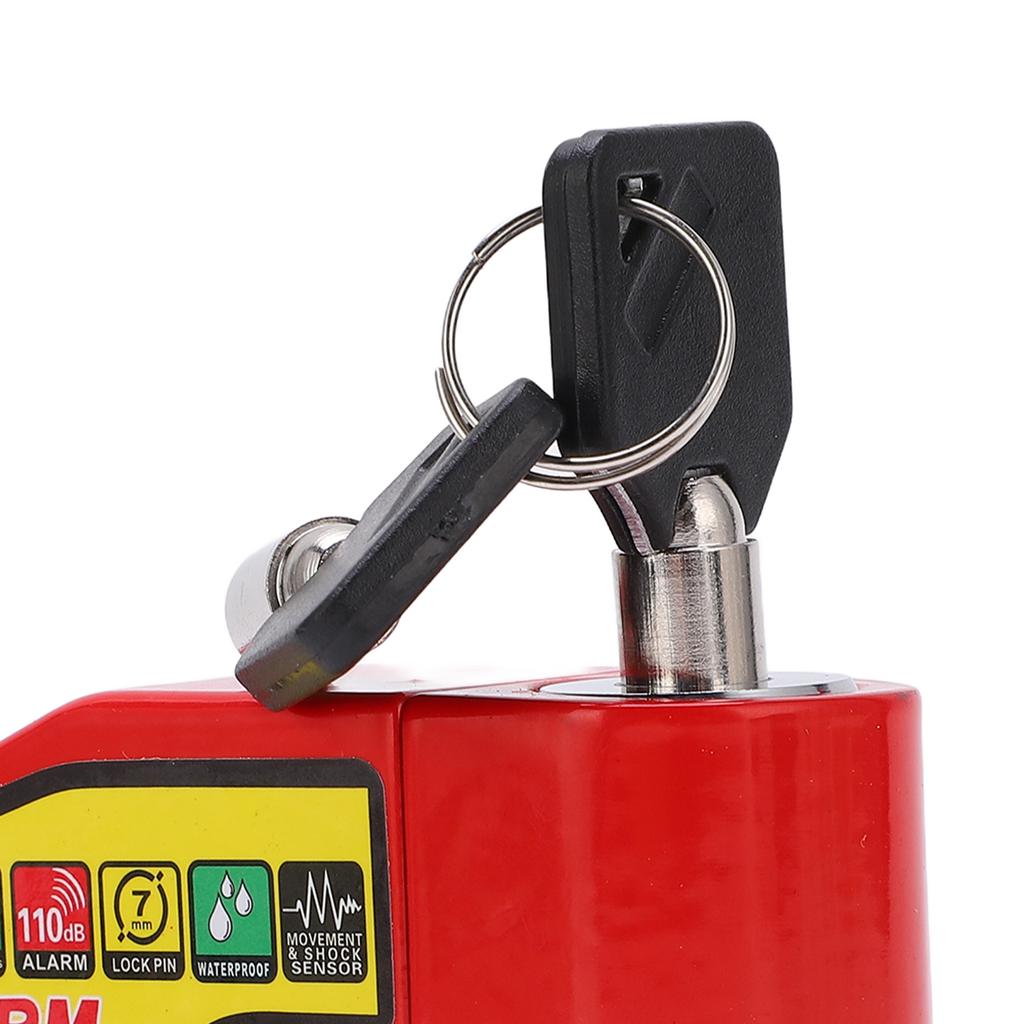 Bike Disc Brake Lock Anti Theft Electric Motorcycle Alarm Disc Lock with 110dB Alarm Sound for Motorbike Bike Scooter