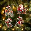 Unique Holiday Gifts for Dachshund Owners Christmas Ornaments, 2D Flat Dog Themed Acrylic Xmas Ornaments Tree Hanging Decoration Car Rearview Mirror,