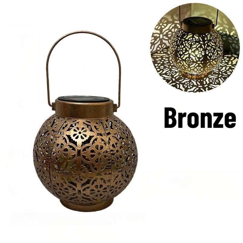 Solar Outdoor Lights Decor for Table Patio Garden Yard Solar Lantern Outdoor Waterproof Hanging Metal Decorative Garden Lights Christmas
