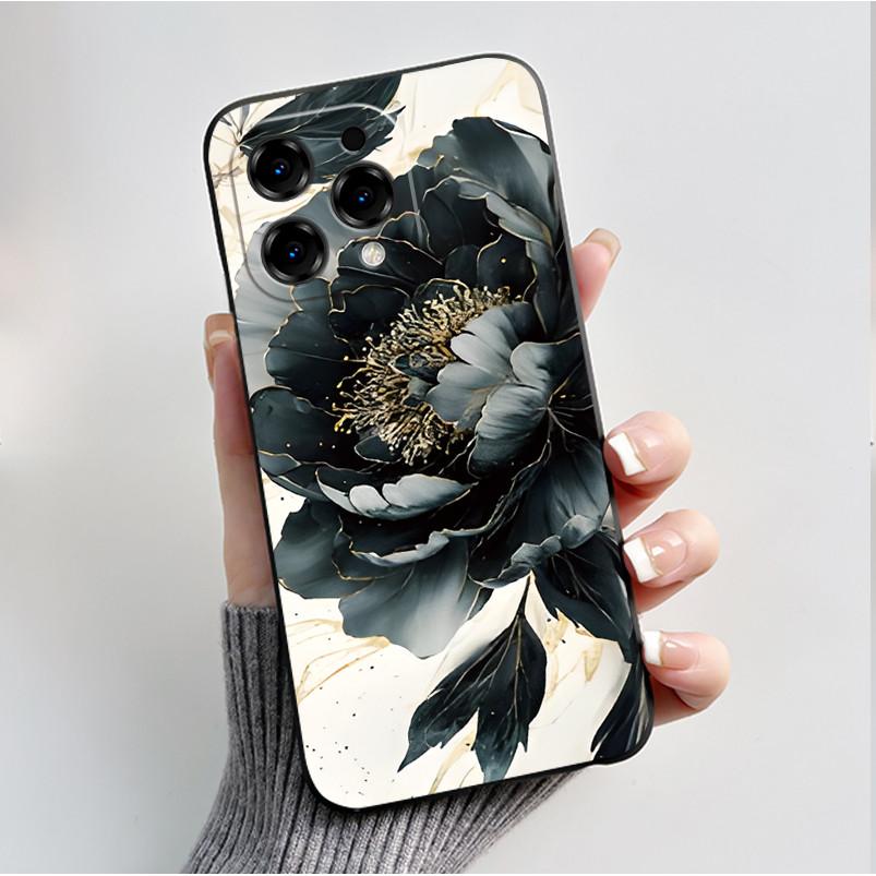 Printed Phone Case For DooGee N55/N55 Plus/N55 Pro Funda Capa Soft Silicone Black Shell Cover Cute Flower Cartoon Casing Coque