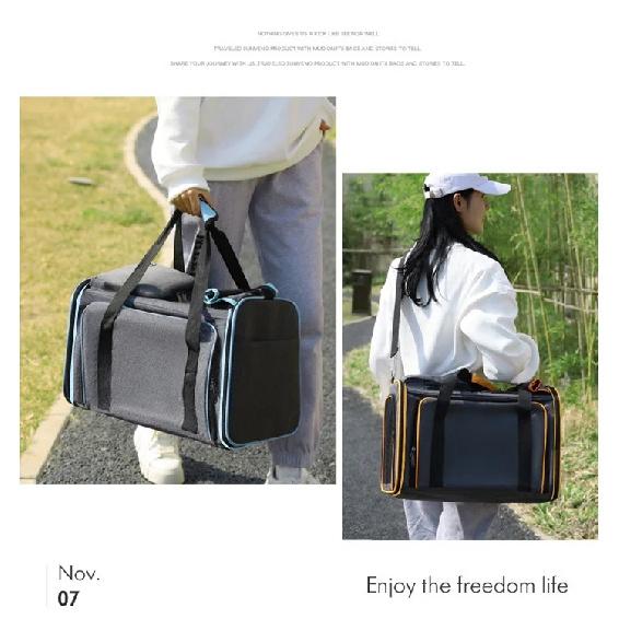 Collapsible Pet Bag for Outdoor Travel Portable Expandable Backpack Shoulder Cat Carrier Bag Handheld Dog Travel Carrier for Car