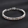 Chuangcan Square Emerald Full Diamond Tennis Bracelet, The Same Hip-Hop Color Zircon Inlaid Bracelet For Men And Women, Trendy Jewelry.
