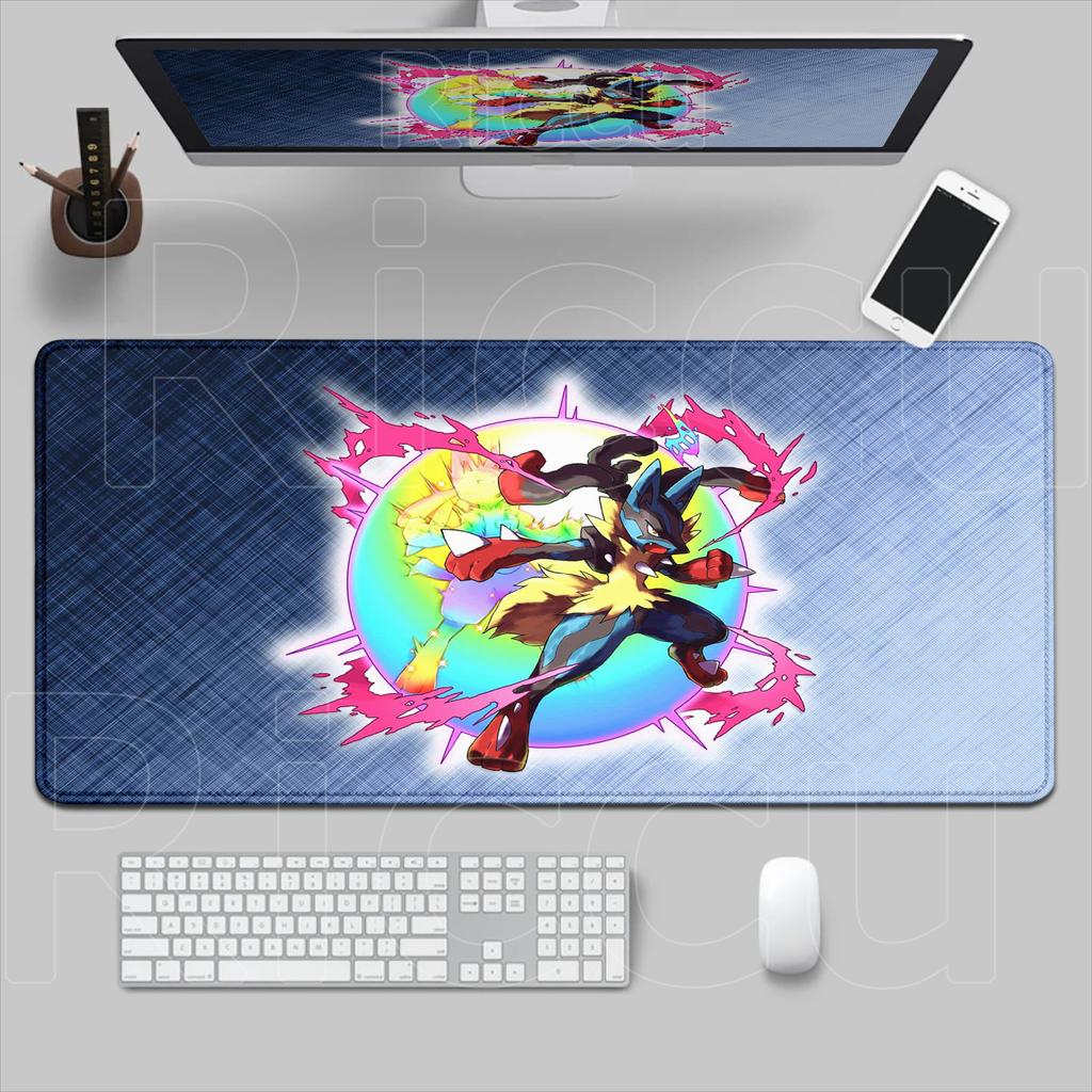 Pokemon Lucario Mouse Pad Non-slip Rubber Gaming Desk Mat Laptop Game XXL Keyboard Mice Mat Cabinet 900x400mm Mousepad HD Carpet