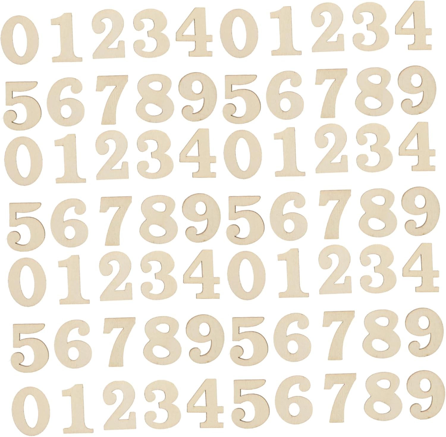

100 штук 15 мм міні незавершених дерев яних літер алфавіту та дерев яних цифр, порожні літери для саморобних мистецтв, DIY-проект Number бежевий