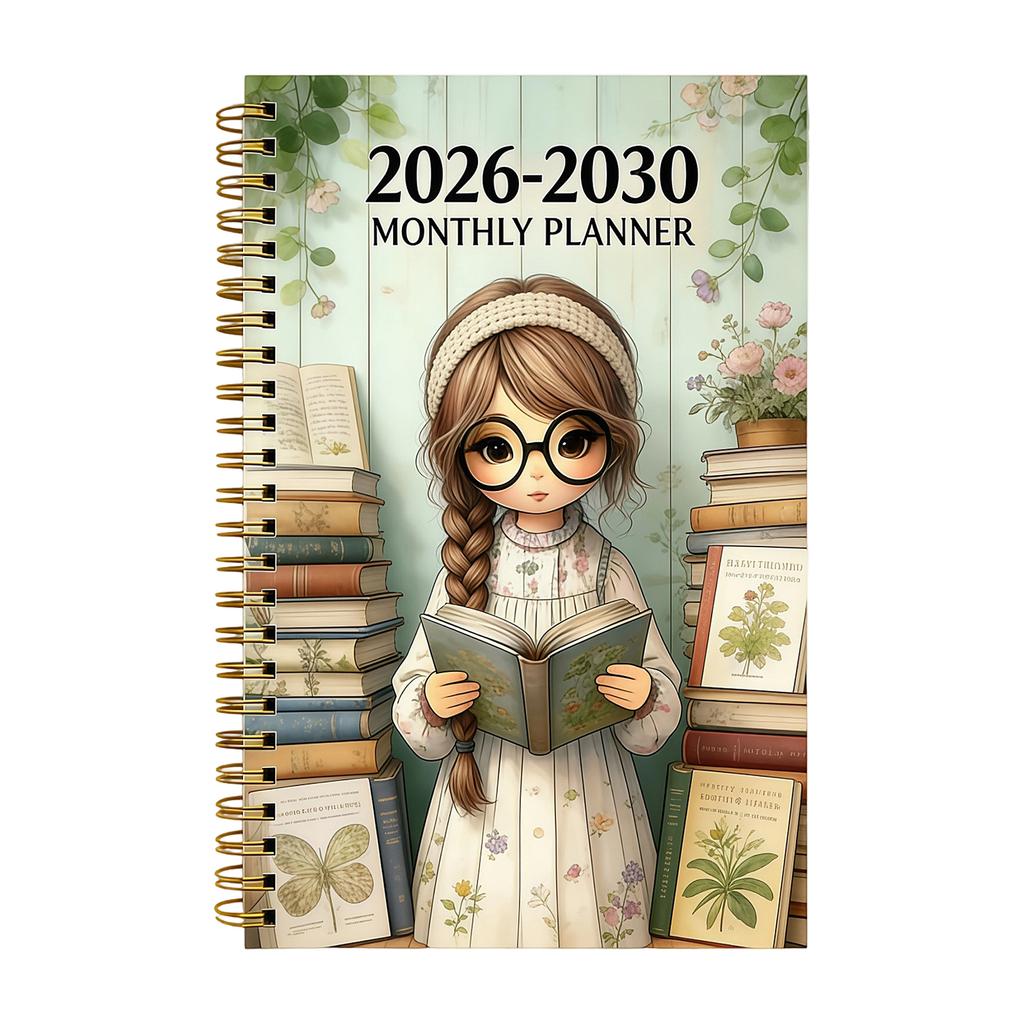 2026-2030 Maandelijkse Planner Spiraalgebonden A5 Formaat Maandelijks Schema Organizer Notitieboek met Duurzame Kaft en Ruim Schrijfoppervlak voor Lange Termijn Planning