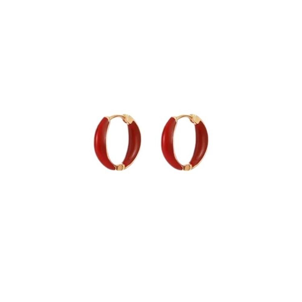 Dripping Oil Texture Minimalist Earrings Hoop Style Fashion Earrings Daily Wear