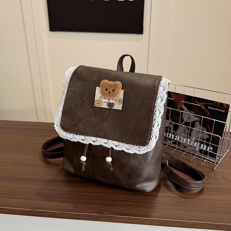 Schoolbag Korean Version Cartoon Bear Backpack Female 1011 New Niche High Sense Cute Fashion Trend Student Bag Female