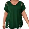 2026 Neues Großes Kurzarm Sommer Ausgeschnittenes Blusenhemd Damen Locker T-Shirt Mode Elegant Einfarbig Lässig V-Ausschnitt Bürohemden Süße Kleidung