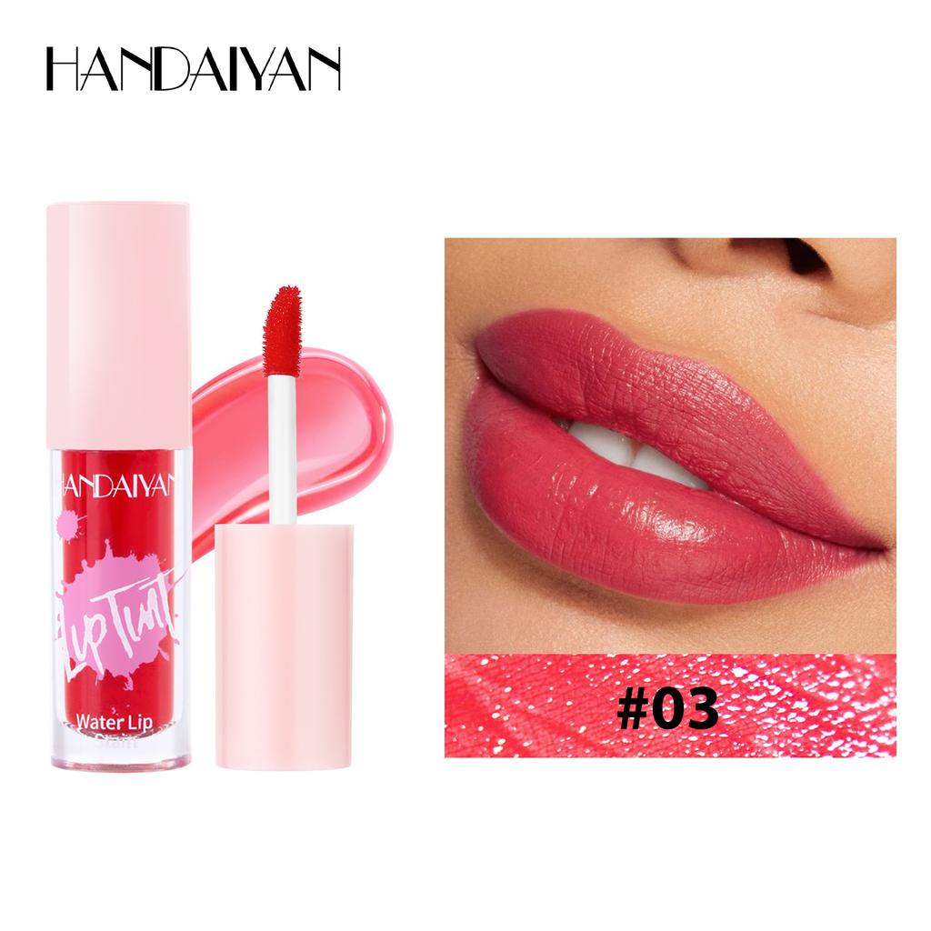 HANDAIYAN 2 in 1 Lippen-Tint Flüssig Lang anhaltend Feuchtigkeitsspendender Lipgloss Nicht verblassend 6 Farben Matt Lippenstift