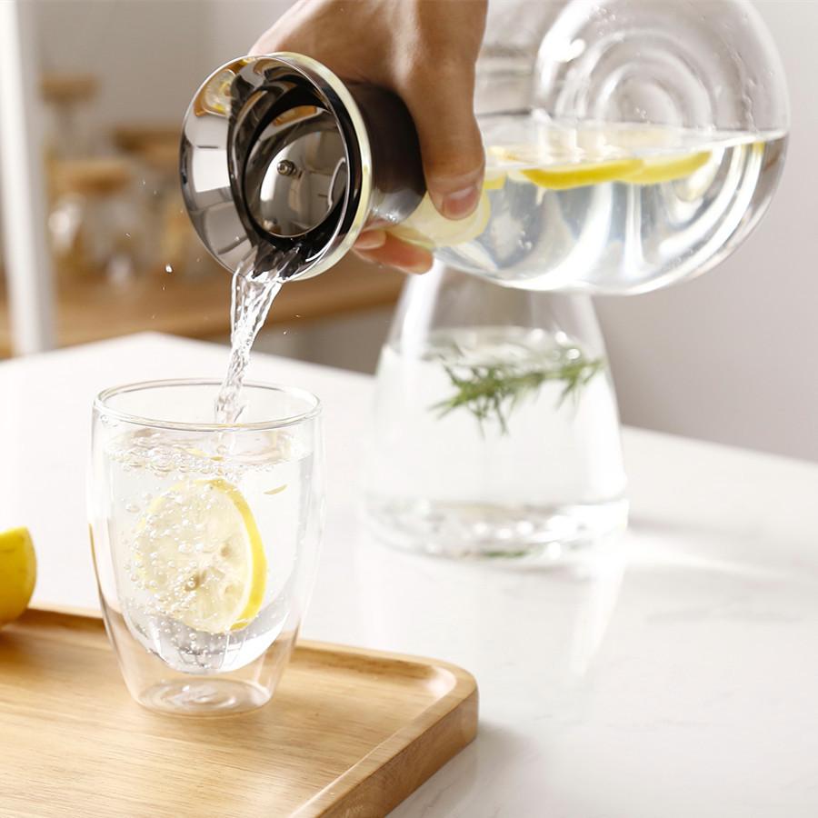 Nordic Denmark Heat-resistant Glass Cold Kettle Cold Water Bottle Juice Pot Cold Kettle Cold Drink Pot High Temperature Resistant Glass Cold Bubble