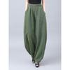 New Retro Cotton Linen Women's Plus Size Tai Chi Harem Pants - Wide Leg Lantern Trousers for Spring, Summer, and Autumn