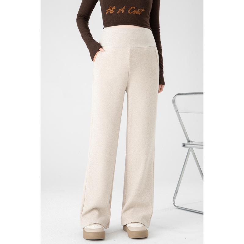 Fashionable Plus-Size Velvet Maternity Wide-Leg Pants 3XL