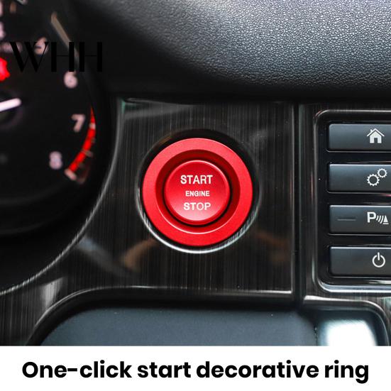 Accessoires de voiture Bouton-poussoir de démarrage/arrêt de moteur Autocollant Personnalisable Anneau Adhésif Facile à Installer Autocollant Décoratif