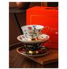European Style Bone China Coffee Cup Set with Retro Saucer