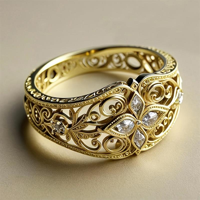 Xiaomi Huitan Flower Design Women Ring Silver Color/Gold Color Inlaid Shiny CZ Noble Accessories Elegant Party Wedding Stylish Jewelry