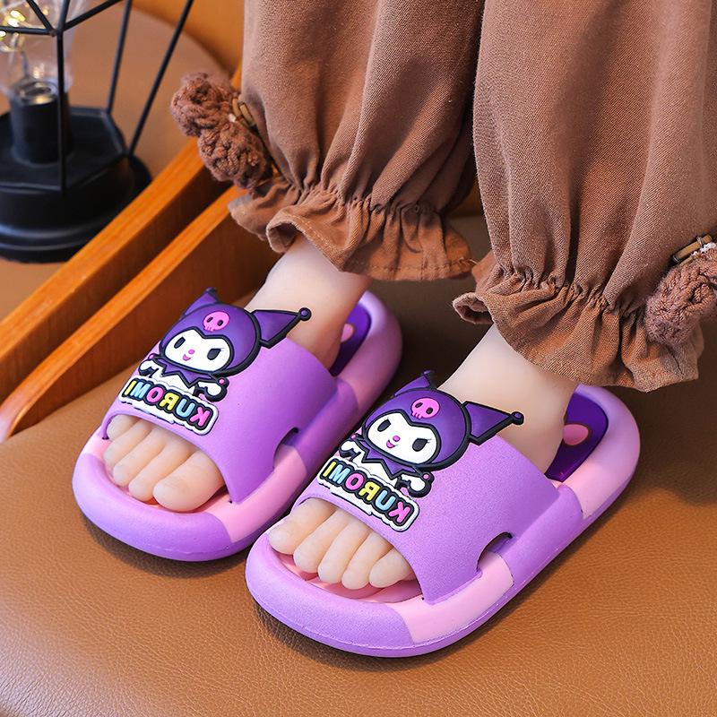 Kuromi Girls' Non-Slip Slippers - Parent-Child Cartoon Style for Family