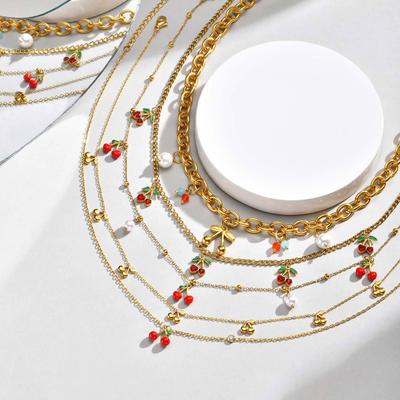 Sweet Wind Cherry Series Necklace Delicate Clavicle Chain Female Nc-2505