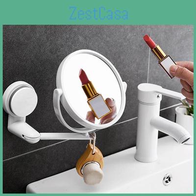 Sided Make Mengni Double Rotating Up Mirror Wall Small Bathroom Mirror Free Punching Bathroom Accessories Sets