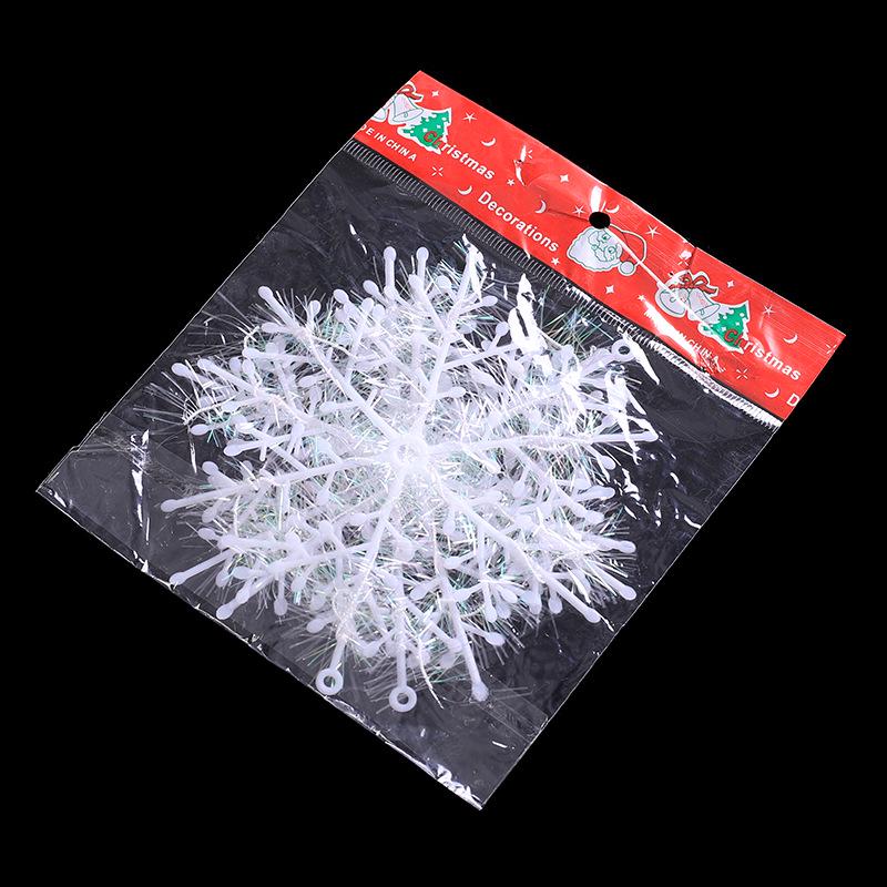 11cm Plastic Christmas Snowflake Ornaments - Pack of 3 Tree Decorations
