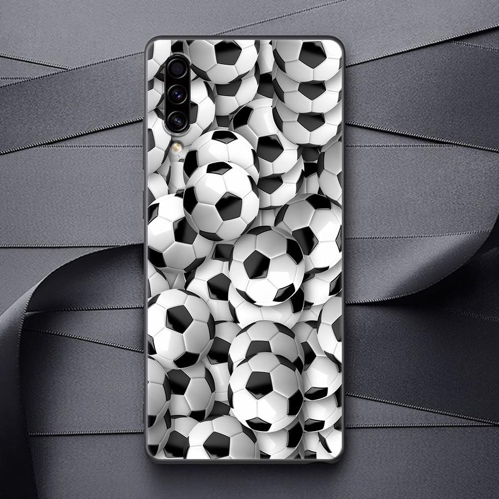 Football Silicone Case For Samsung Galaxy A57 A56 A55 A36 A35 A37 A26 A17 A07 A50 A50s A70 A80 A7 A9 2018 Cover Fire Soccer Ball