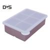 Large Square Ice Cube Tray with Lid Stackable Space Saving Ice Maker Easy Release Whiskey Cocktail Ice Cube Molds for Freezer Herbs