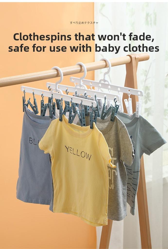 Plastic Clothes Hanger With Strong Notrace Clips For Pants Socks And Tie Storage