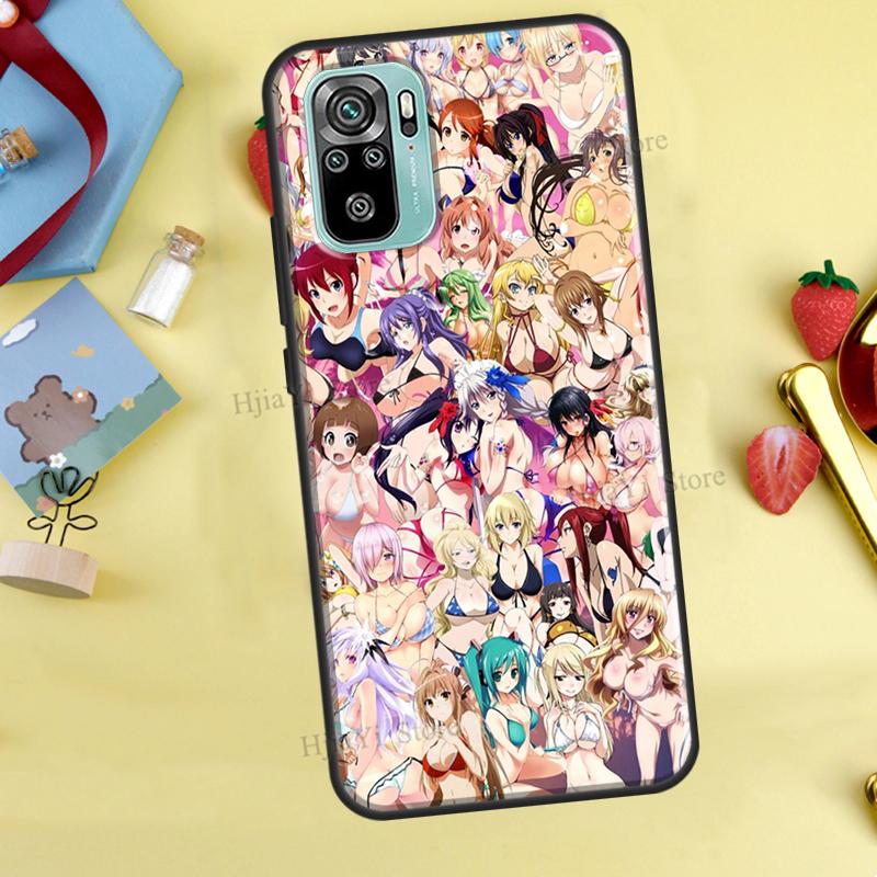 Anime Summer Bikini Girls Case For Xiaomi Redmi Note 11 Pro Note 10 8 9 Pro 9S 10S 11S Cover For Redmi 9 10 9C 9A 9T