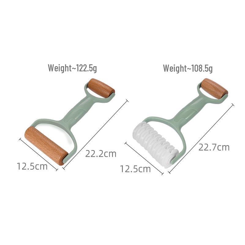 Dual Function Rolling Pin: Pizza & Pie Lattice Maker, Dumpling Skin Roller Tool