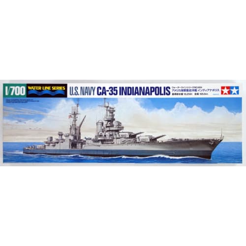 Tamiya 1/700 Waterline Series No. 804 US Navy Heavy Cruiser Indianapolis Plastic Model Kit 31804