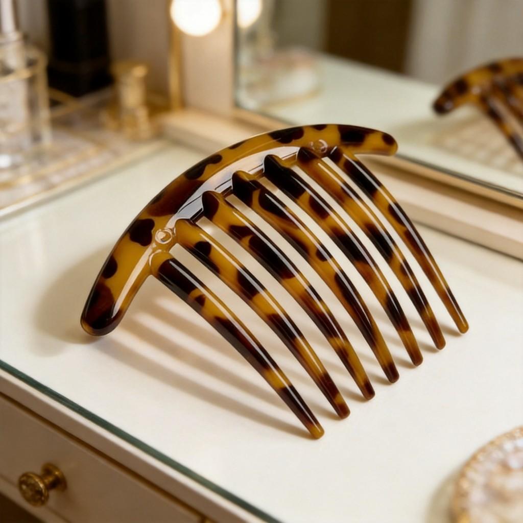 Plastic Ushaped Hairpin With Seven Tines For Lazy Bun Styling Women
