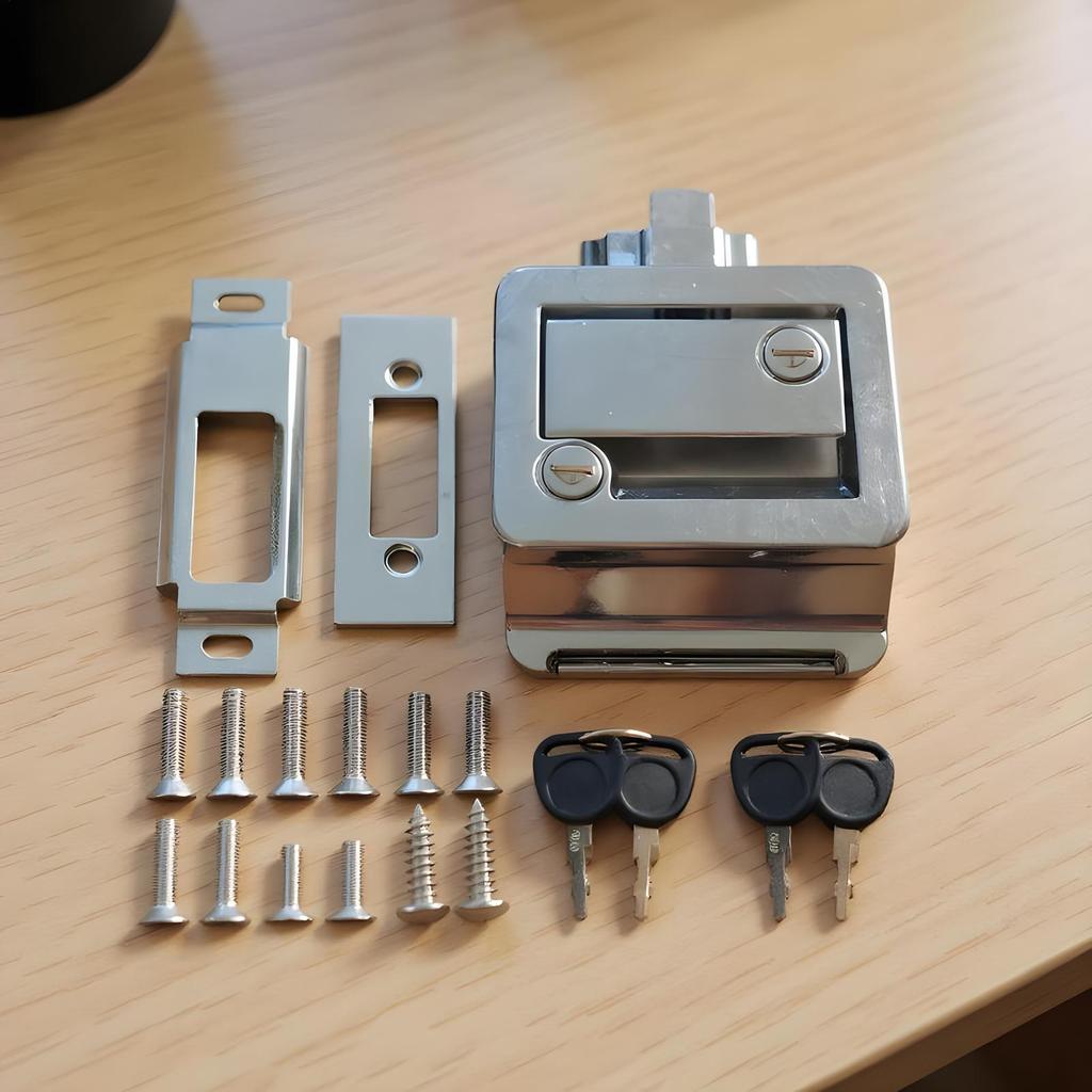 Trailer Door Lock Metal Portable Security Hardware Trailer Entry Latches Replacement Kit For Motorhome Hauler Campervan Truck