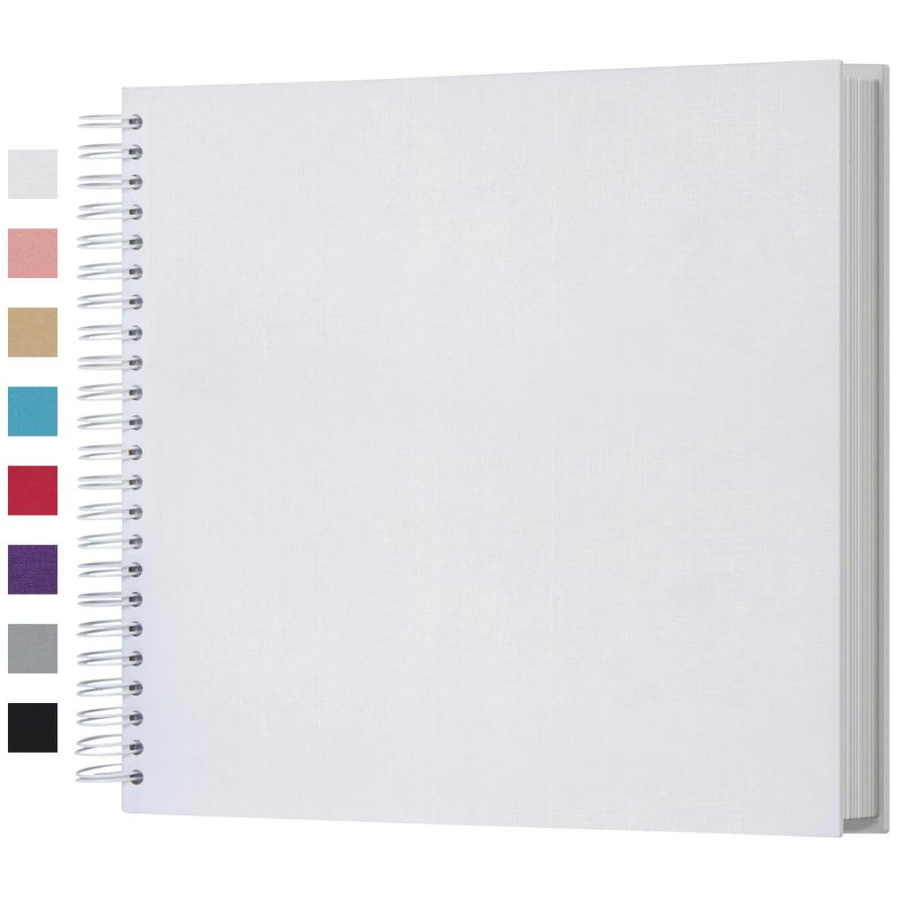 DIY Anniversary Scrapbook Photo Album Thick Paper Memory Book with 80 Pages Spirals Binding for Handmade Craft Projects