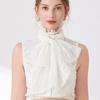 Ruffled Bows Tie Decorative Fake Collar Ladies Detachable Sweater Half Shirt High Collar For Women Girls