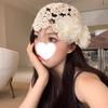 Handmade Hats Stacked Thin New Woven Hollow Retro Knitted Literary Bag Head Wool Hat Women