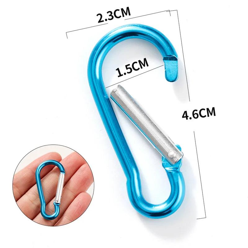 Mini-Karabiner-Schlüsselanhänger Aluminiumlegierung D-Ring Feder-Schnapphaken für Schlüssel Camping Wandern Zubehör