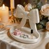 1PC Cream Bow Storage Tray Decoration, Bow Jewelry Storage Tray