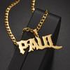 Customized Names Pendant Necklace Stainless Steel Personalized Jewelry Cuban Thick Chain for Men Women Detachable Necklace Gift