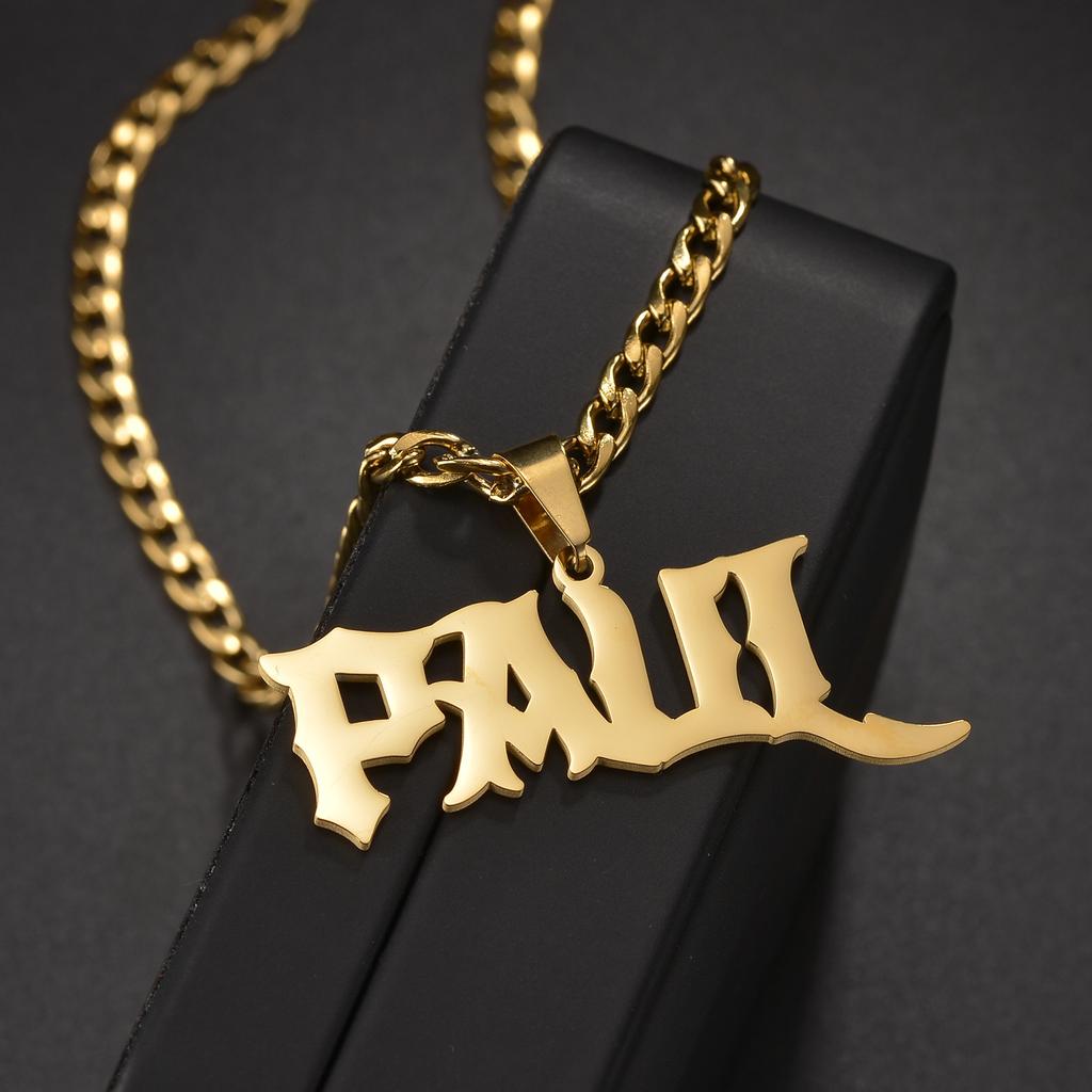 Customized Names Pendant Necklace Stainless Steel Personalized Jewelry Cuban Thick Chain for Men Women Detachable Necklace Gift