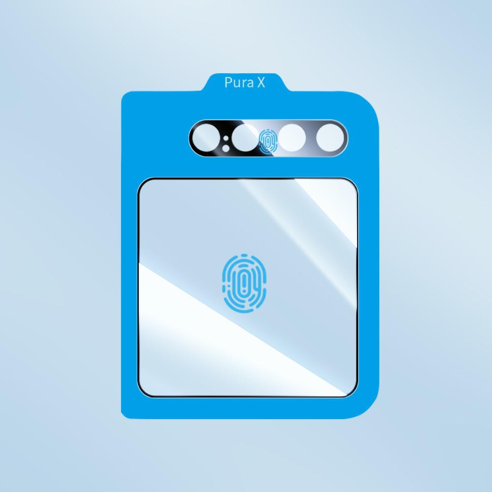 RURIHAI For Huawei Pura X Screen Protector+Camera Lens Protector Silk Printing High Aluminium-Silicon Glass Film Easy Installation