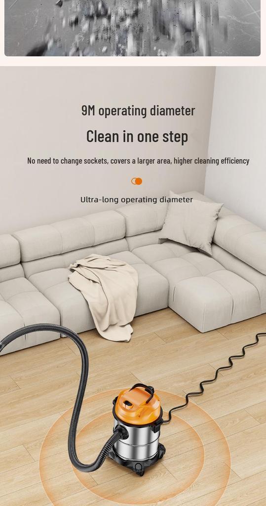 High-Power Industrial Suction Cleaner for Floors, Sofas, and Grouting