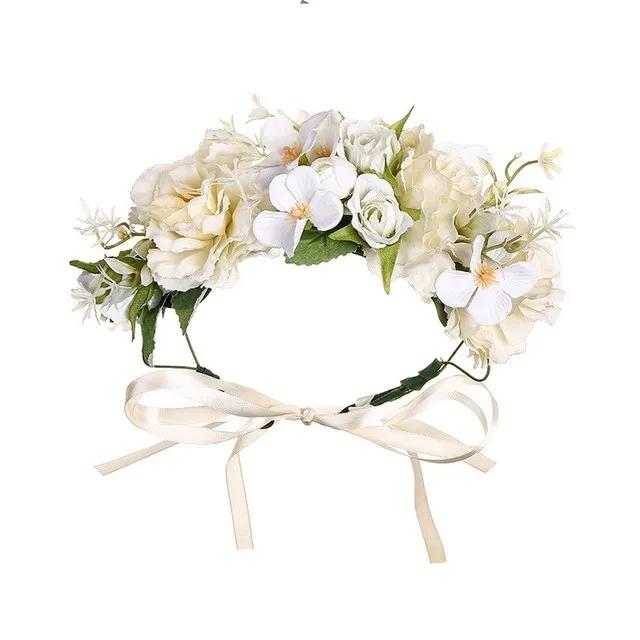 Korean Fashion Imitated Pearl Crowns Girls Bridal Wedding Headband Floral Flower Headband for Girls Adult Hair Accessories